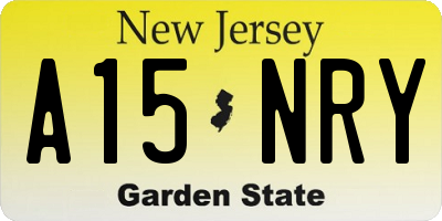 NJ license plate A15NRY