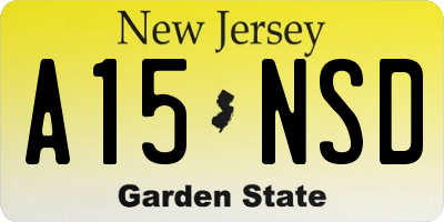 NJ license plate A15NSD