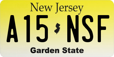 NJ license plate A15NSF