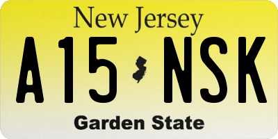 NJ license plate A15NSK