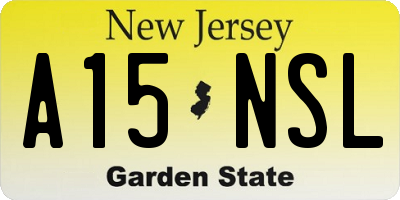 NJ license plate A15NSL
