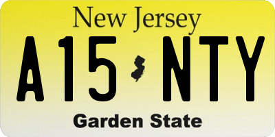 NJ license plate A15NTY