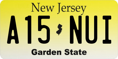 NJ license plate A15NUI