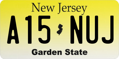 NJ license plate A15NUJ
