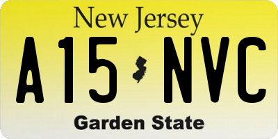 NJ license plate A15NVC