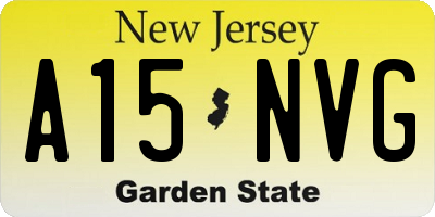 NJ license plate A15NVG