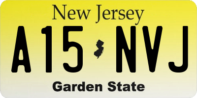 NJ license plate A15NVJ