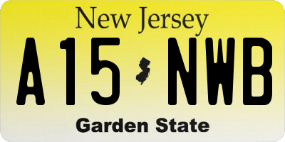 NJ license plate A15NWB