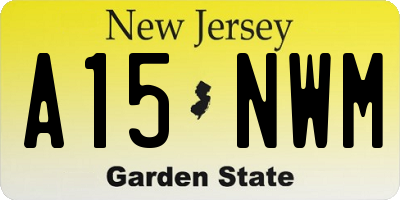 NJ license plate A15NWM