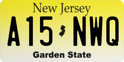 NJ license plate A15NWQ