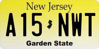 NJ license plate A15NWT