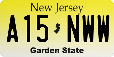 NJ license plate A15NWW