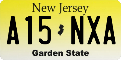NJ license plate A15NXA