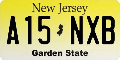 NJ license plate A15NXB