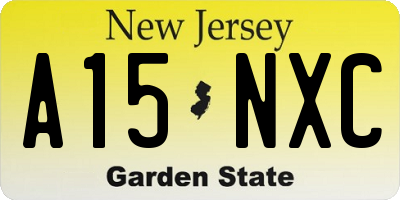 NJ license plate A15NXC