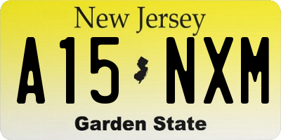 NJ license plate A15NXM