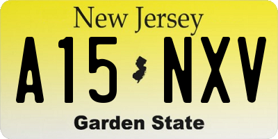 NJ license plate A15NXV