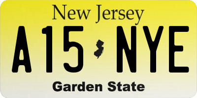 NJ license plate A15NYE