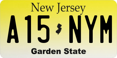 NJ license plate A15NYM