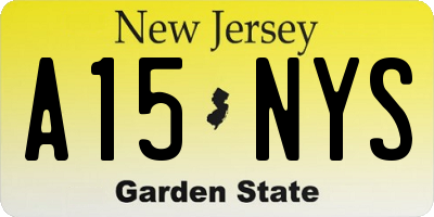 NJ license plate A15NYS