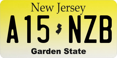 NJ license plate A15NZB