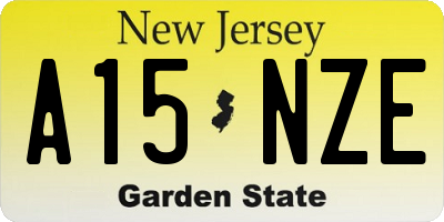 NJ license plate A15NZE