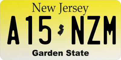 NJ license plate A15NZM