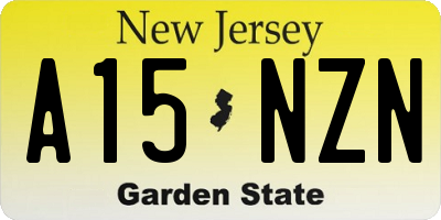 NJ license plate A15NZN