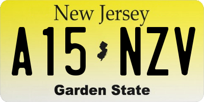 NJ license plate A15NZV