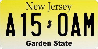 NJ license plate A15OAM