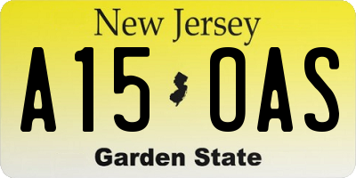 NJ license plate A15OAS