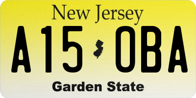 NJ license plate A15OBA