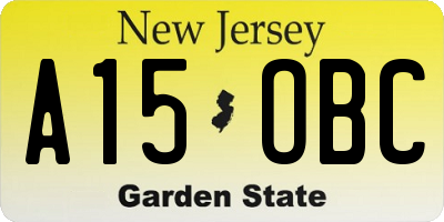 NJ license plate A15OBC
