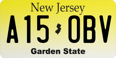 NJ license plate A15OBV