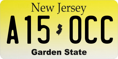 NJ license plate A15OCC