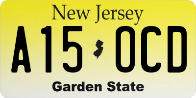 NJ license plate A15OCD