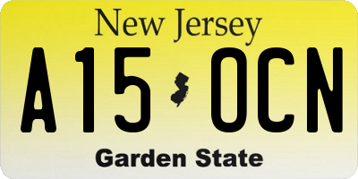 NJ license plate A15OCN