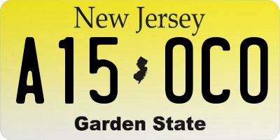 NJ license plate A15OCO