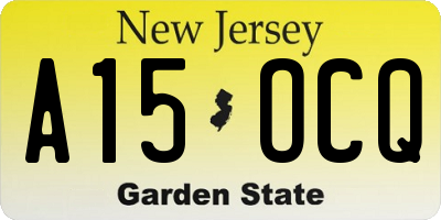 NJ license plate A15OCQ
