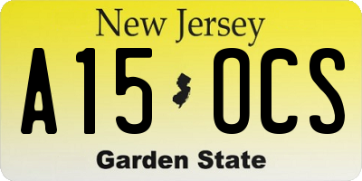 NJ license plate A15OCS