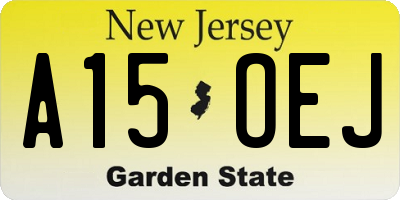 NJ license plate A15OEJ