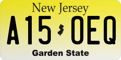 NJ license plate A15OEQ