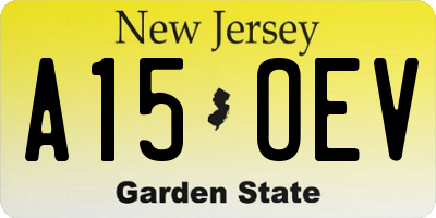 NJ license plate A15OEV