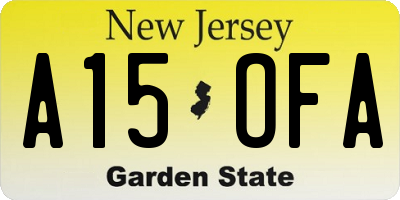 NJ license plate A15OFA