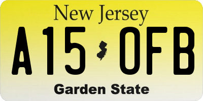 NJ license plate A15OFB