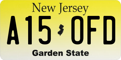 NJ license plate A15OFD