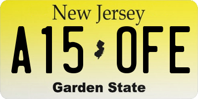 NJ license plate A15OFE