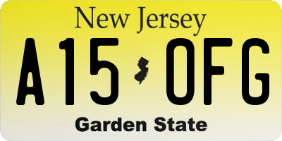 NJ license plate A15OFG