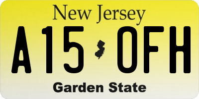 NJ license plate A15OFH