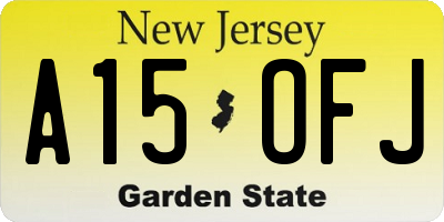 NJ license plate A15OFJ